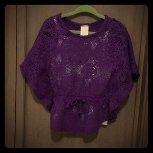 Purple mesh blouse t3